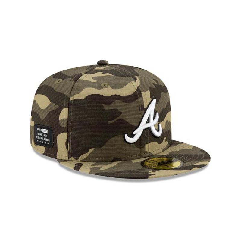 MLB Atlanta Braves Armed Forces Weekend 59Fifty Fitted (IDZ1401) - Green New Era Caps